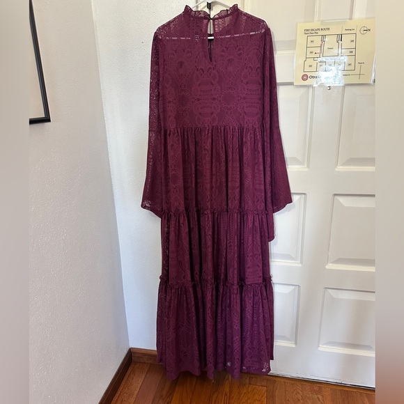 Killstar Hecate Maroon Lace Maxi Size XL - Picture 9 of 16